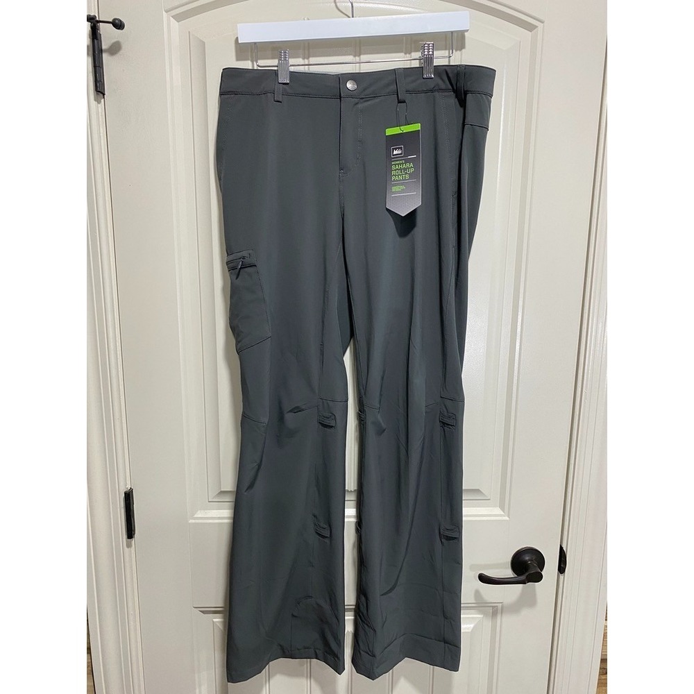 REI Sahara Roll-Up Cargo Hiking Pant Size 12 Gray Outdoors Lightweight Rare New!